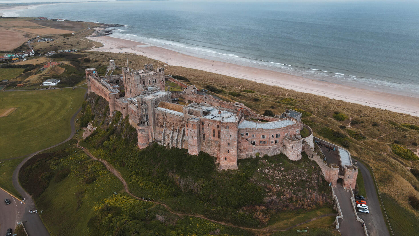 Bamburgh Castle, Northumberland 4K drone photo by Crispin McKie, affordable and profesional drone pilot from yorkshire