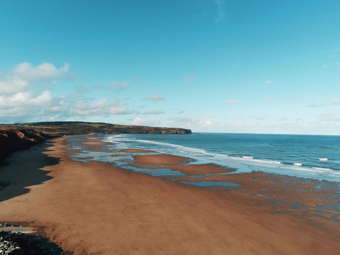 Whitby Empty Beach 4K Drone Photo by Affordable Drone Photography Provider in Yorkshire Crispin McKie