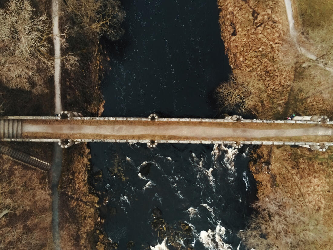 Barden Bridge near Barden Tower in Bolton Abbey, West Yorkshire 4K Drone Footage by Affordable Drone Photographer in Yorkshire Crispin McKie